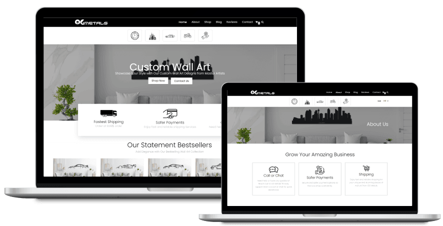 OGMetals - Custom Wall Art Website